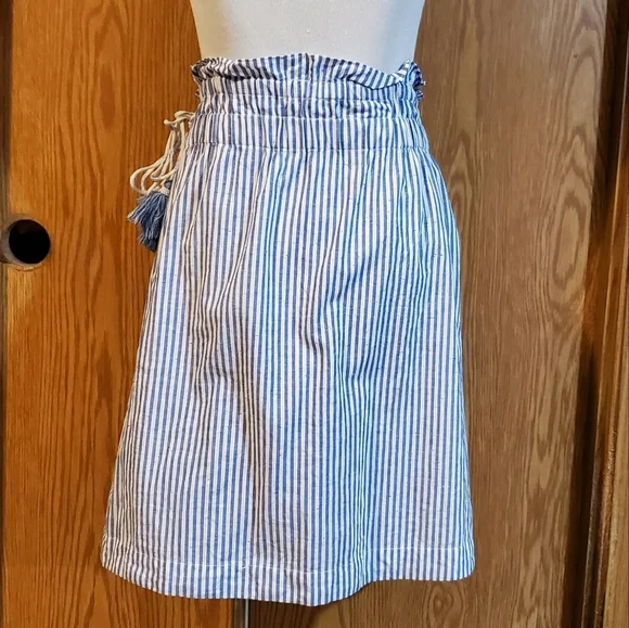 Club monaco Radura faux wrap striped mini skirt blue/white stripe size S - Picture 8 of 12